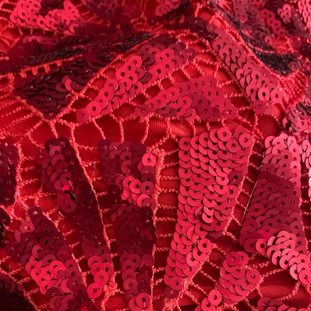 H&M Red Mini Sequin Skirt - Picture 8 of 10
